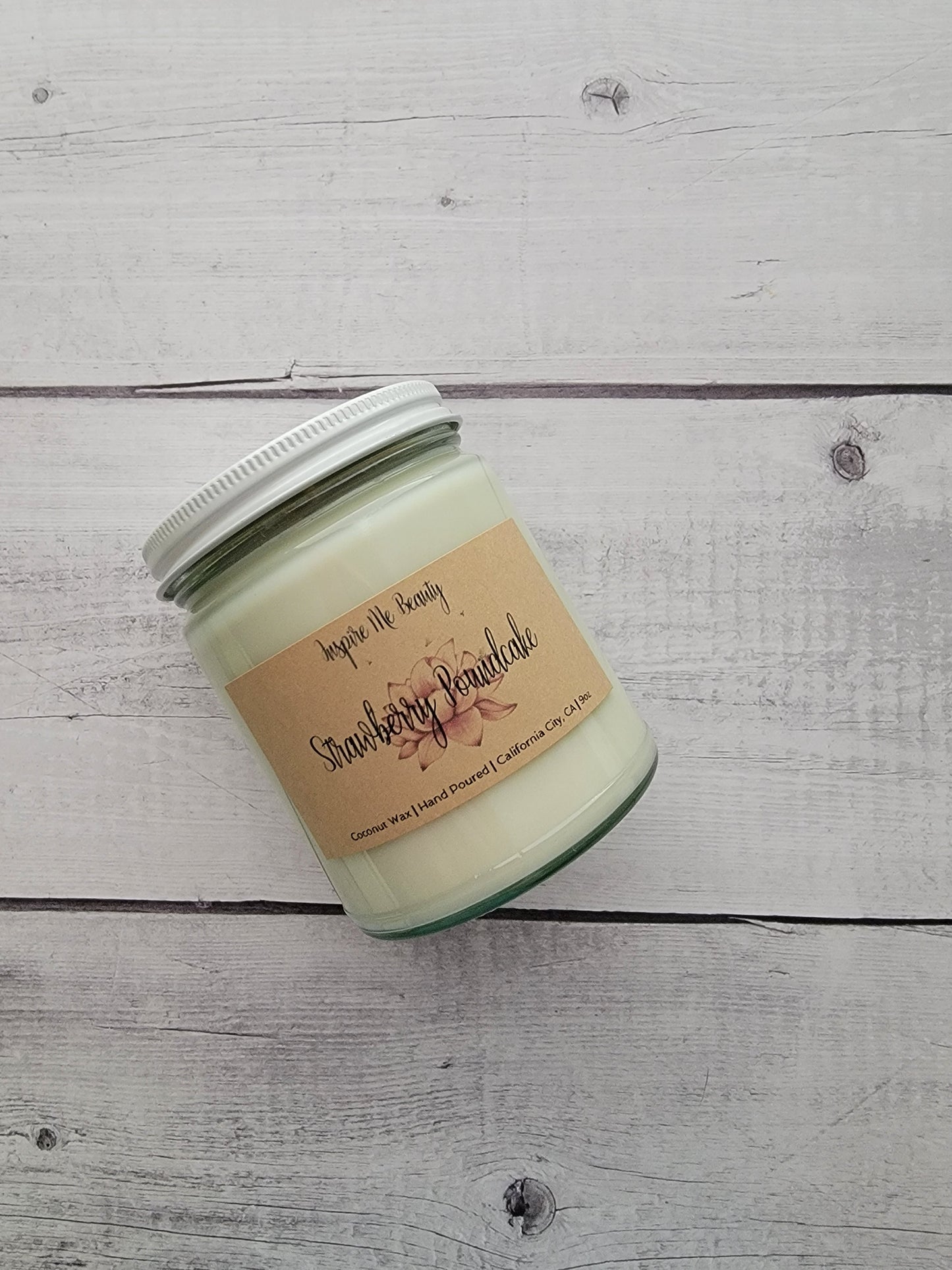 Strawberry Poundcake Coconut Wax Candle by Inspire Me Beauty