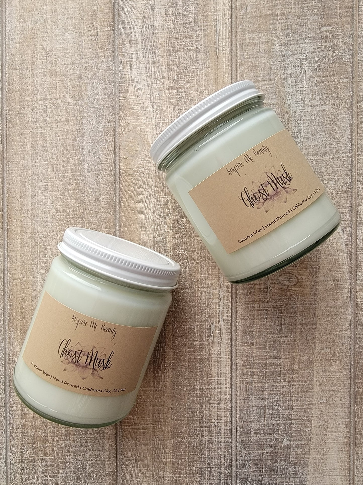 Ghost Musk Candle by Inspire Me Beauty made with Coconut Wax