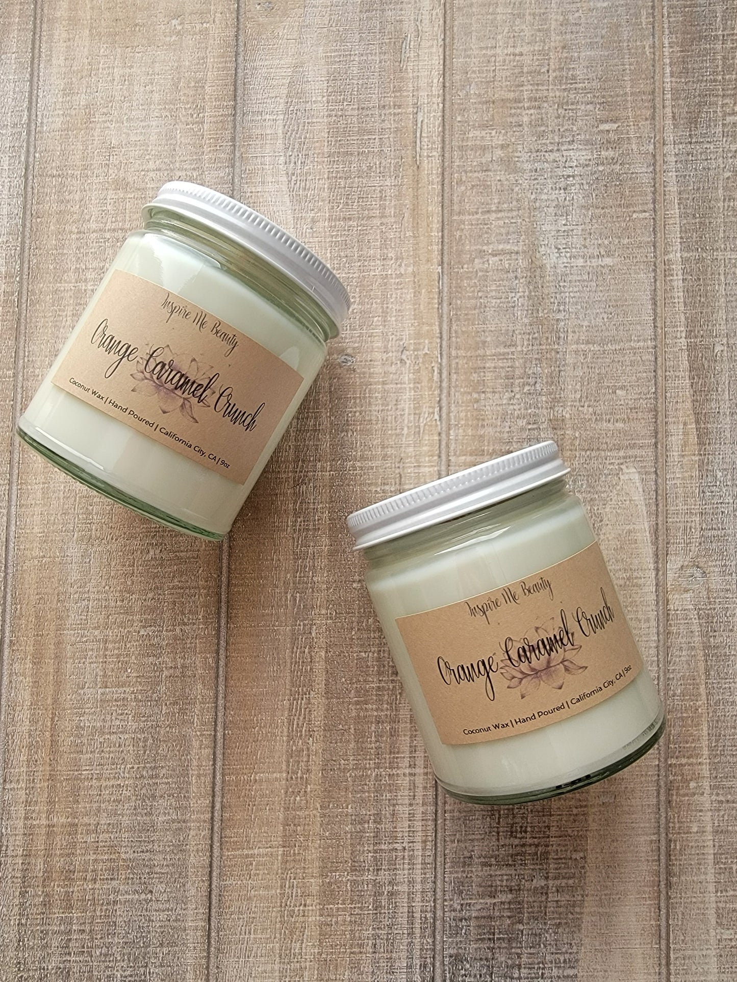 Orange Caramel Crumble Candle by Inspire Me Beauty made with Coconut Wax