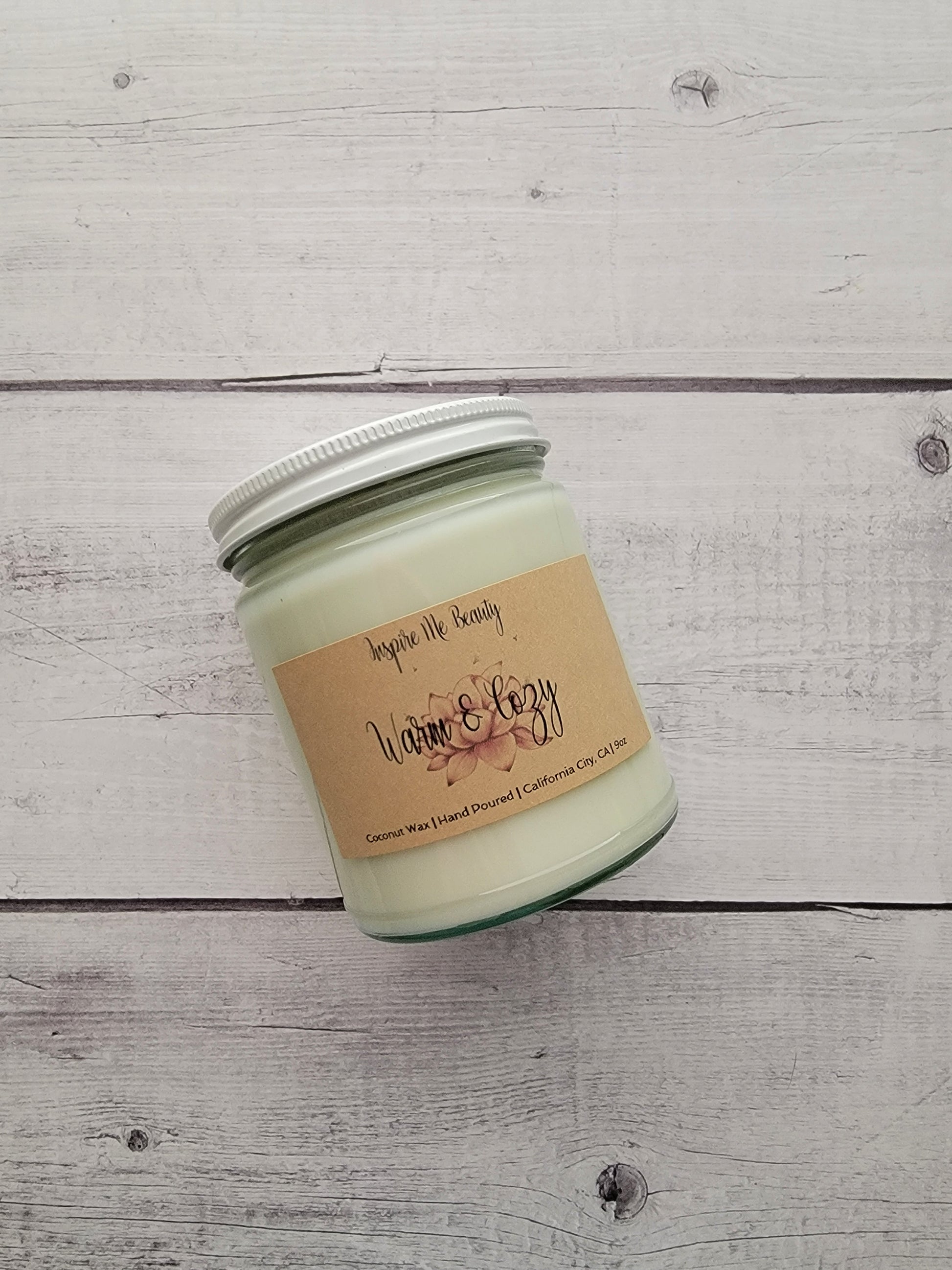 Warm and Cozy Coconut Wax Candle by Inspire Me Beauty