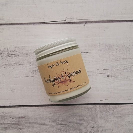 Eucalyptus Spearmint Candle by Inspire Me Beauty made with Coconut Wax